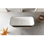 Milano V-Groove Soft square shape freestanding bathtub 1500 Matt White and Black